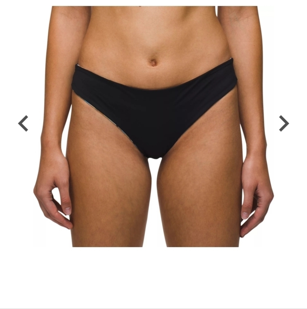 Prana Gemma Black Bikini Bottom Size XL Reversible Black/Black